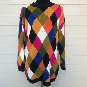 VTG Gantos Argyle Diamond Print Sweater